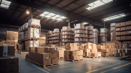 Storage of boxes inside a warehouse