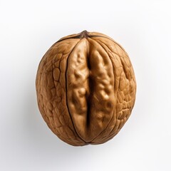 Obraz premium Discover the Intricate Beauty of a Single Walnut Against a Crisp White Background Generative AI
