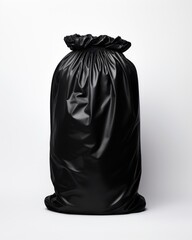 Contrasting Colours: Stunning Image of a Black Trash Bag Dominating a White Background - Take a Look! Generative AI