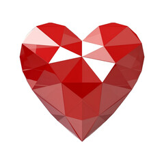 Naklejka na ściany i meble 3d red heart geometric abstract background