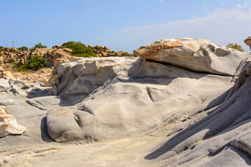 Paros Kolymbithres beach with rock formations and craggy coves. Paros island, Cyclades, Greece