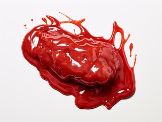 Unveiling the Art of Simplicity: A Perfect Glob of Ketchup on a Pure White Canvas! Generative AI