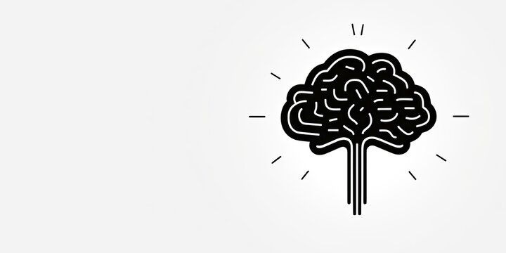 Brain Logo Banner: Minimalistic style for Intellectual Branding