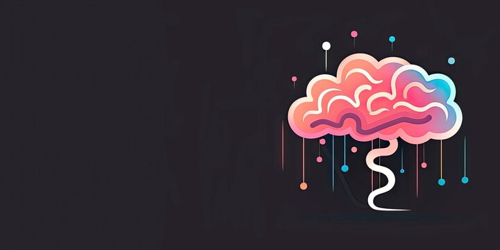 Brain Logo Banner: Minimalistic style for Intellectual Branding