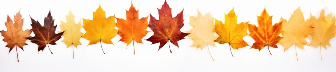 Vibrant Spectrum: A Stunning Journey through Multicolored Maple Leaves Generative AI