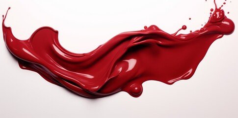 Striking Contrast: Unleashing Artistry with a Bold Red Splash on Pure White Canvas Generative AI