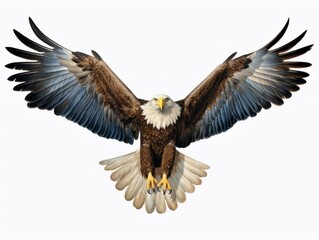 Obraz premium Majestic Display: American Bald Eagle in Full Wing Spread! Generative AI