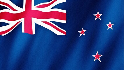 New Zealand flag waving in the wind. Flag of New Zealand images
