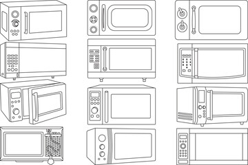 Microwave Oven SVG Outline, Microwave Oven Vector Art
