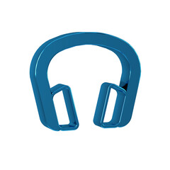 Blue Headphones icon isolated on transparent background. Earphones. Concept for listening to music, service, communication and operator.