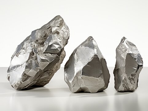 Discover the Magnificence of Four Unique Silver Gemstones! Generative AI