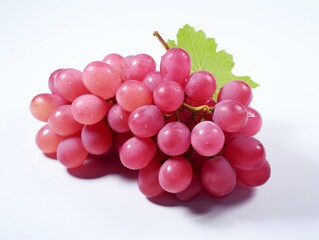 Fototapeta premium Artistic Showcase: Captivating Grapes on White Background in 3D Style Generative AI