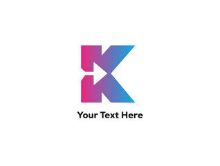 Vector letter k with modern logo design