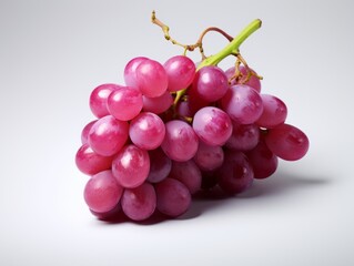 Fototapeta premium Captivating Display of Fresh Grapes on White: Perfect Blend of Style and Elegance Generative AI