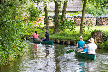 Canoe trip in Spreewald Venice of Germany with lots of canals and water pleasure between Dresden...