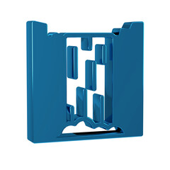 Blue Waterfall icon isolated on transparent background.
