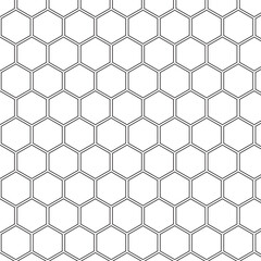 modern simple abstract seamlees black color hexagon polygon pattern art