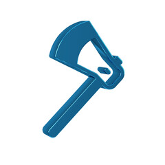 Blue Wooden axe icon isolated on transparent background. Lumberjack axe.