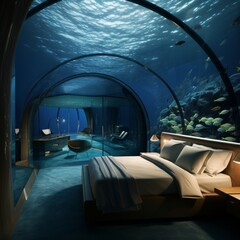 Underwater hotel rooms