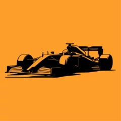 Papier Peint photo Lavable F1 Formula 1 racing motorsport car vector illustration silhouette