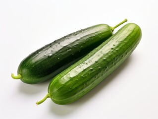 Refreshing Crunch: The Simple Elegance of Two Pristine Cucumbers Generative AI