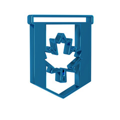 Blue Pennant flag of Canada icon isolated on transparent background. North America country flag.