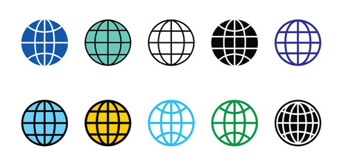 Obraz premium A set of creative colorful website or web or planet icons