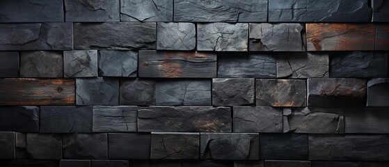 black concrete block texture that has been shined. - obrazy, fototapety, plakaty