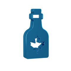 Blue Bottle of maple syrup icon isolated on transparent background.
