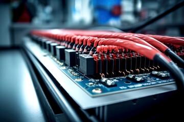 Electrical equipment of a modern plant. Power supply, communication and control system. Control block.