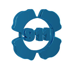 Blue Telephone with emergency call 911 icon isolated on transparent background. Police, ambulance, fire department, call, phone.