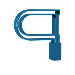 Blue Hacksaw icon isolated on transparent background. Metal saw for wood and metal.