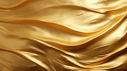 Fototapeta premium Abstract gold metallic, foil, fabric with geometry, lines material background, seamless wallpaper texture. Great as banner, luxury product cover, happy new year postcard.