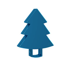 Blue Christmas tree icon isolated on transparent background. Merry Christmas and Happy New Year.