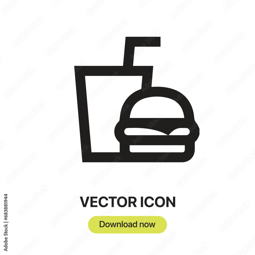 Poster Food icon vector. Linear-style sign for mobile concept and web design. Food symbol illustration. Pixel vector graphics - Vector.	
