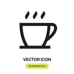 Coffee icon vector. Linear-style sign for mobile concept and web design. Coffee symbol illustration. Pixel vector graphics - Vector.	
