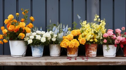 A vibrant collection of spring flowers in a hand-painted pot, a DIY Mother's Day gift