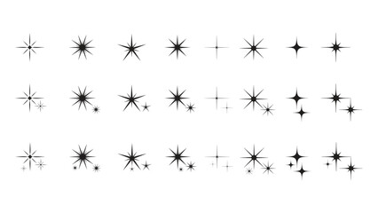 Sparkling stars composition. Glowing black star stencil, isolating various sparkling elements. Sky objects, flashing vector sign clipart
collection of different Christmas snowflakes - obrazy, fototapety, plakaty