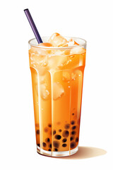 A glass of Iced Thai tea, Generative Ai
