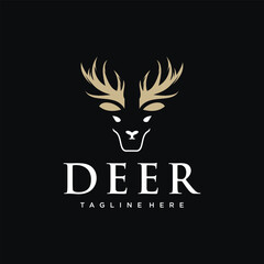 Deer head logo design template unique Premium Vector