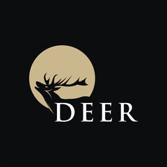 Deer head logo design template unique Premium Vector