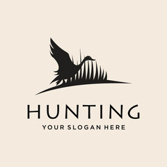 Vector hunting logo design vector icon with modern style