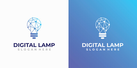 Technology smart light connection logo vector