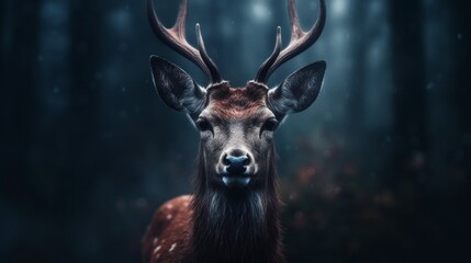 deer as a human realistic portrait.Generative AI