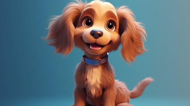 cute dog illustration.Generative AI