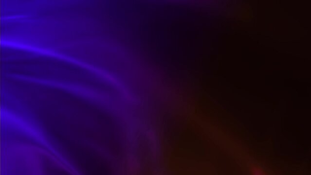 Flowing lights. Blurred effect. Glowing wallpaper. Purple color shiny lens flare rays leaking on defocused background slow motion.