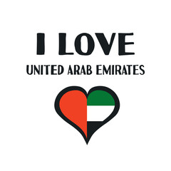 I love United Arab Emirates - t-shirt design, print, sticker, vector