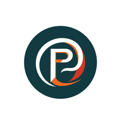  Letter P modern shape logo concept design stock illustration