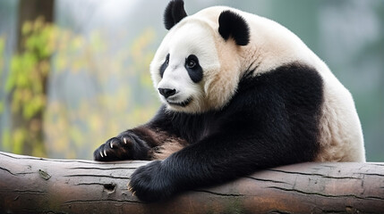 Giant panda isolated on white background. Giant pandas are no longer an species. generative ai