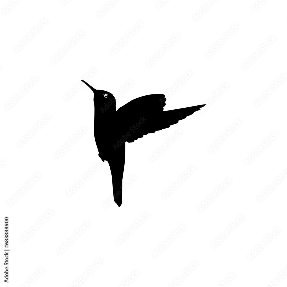 Wall mural flying hummingbird silhouette, can use art illustration, website, logo gram, pictogram or graphic de